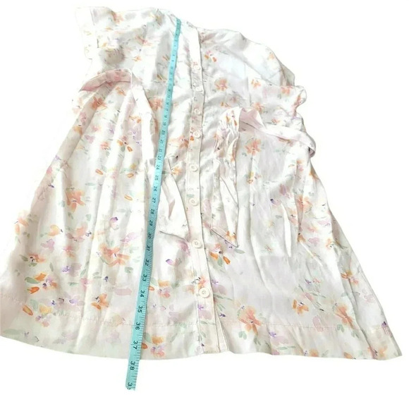 Cloth & stone Size L Button Up front Tiered Floral mini Dress Sleeveless NWOT - Picture 4 of 10